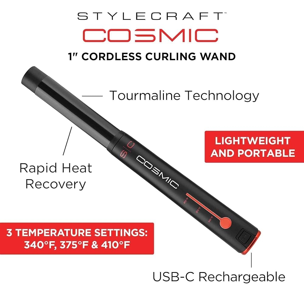 StyleCraft Cosmic Cordless Curling Wand